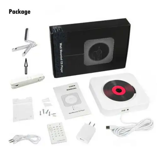 Home Stereo System Wall Mount Music Mp3 Cd Player Radio Remote