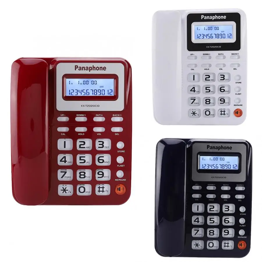 

Gravador De Voz KX-2020CID Wired English Telephone with Speaker Voice Recorder Caller ID Display Calculater capturadora de