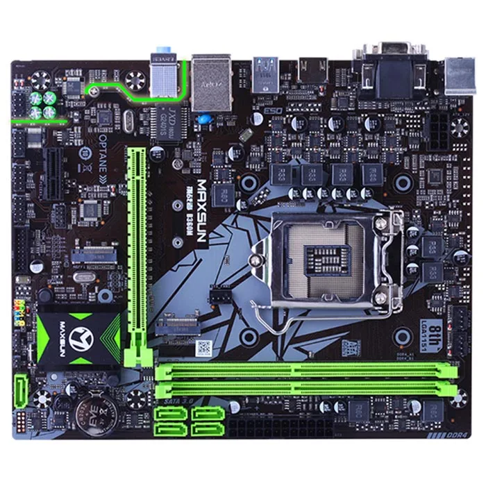 MAXSUN B360M MATX Материнская плата Intel B360 LGA1151 SATA 3,1 USB3.1 M.2 двухканальный DDR4 Поддержка HDMI VGA Тип-C