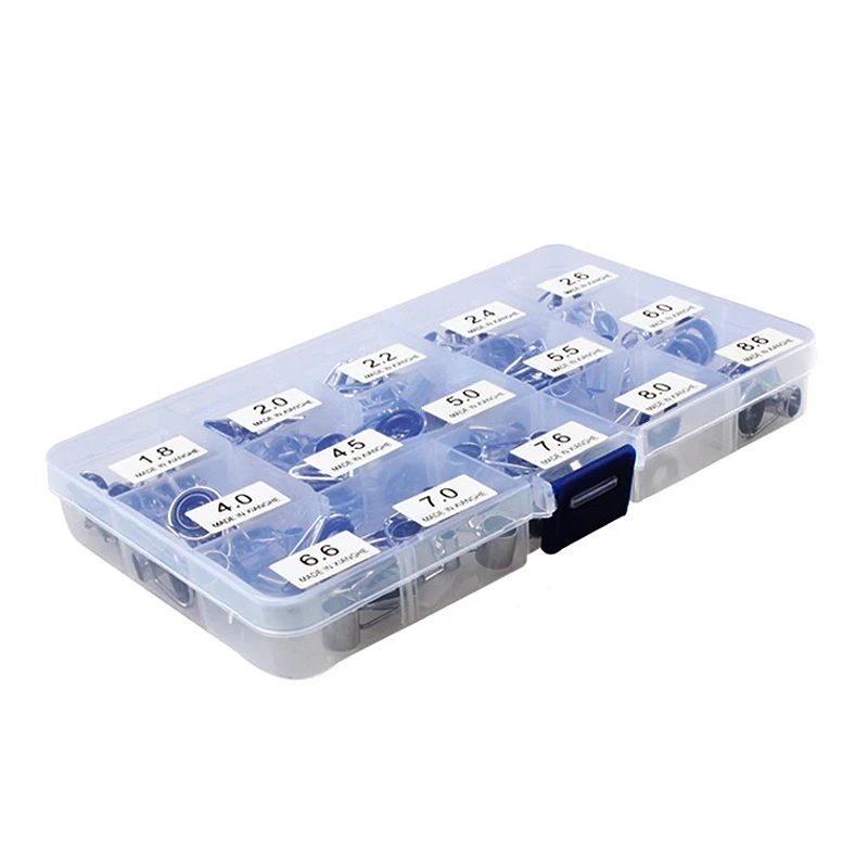 

SEWS-75 Pcs Fishing Rod Guide 15 Sizes Stainless Steel Telescopic Tip Repair Kit Line Rings Eyes Set