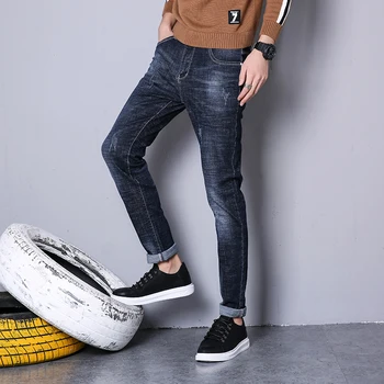 

2018 Spring New men Jeans Black Classic Fashion Designer Denim Skinny Jeans men's casual High Quality Slim Fit Trousers