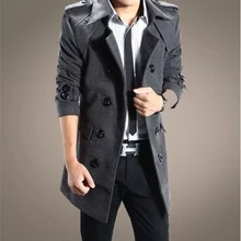 SWYIVY Men's Woolen Coat Long Lapel Thick Windbreaker Double Breasted Belt Long Male Winter Coat Fashion Business Casual Jacket SWYIVY Men's Woolen Coat Long Lapel Thick Windbreaker Double Breasted Belt Long Male Winter Coat Fashion Business Casual Jacket