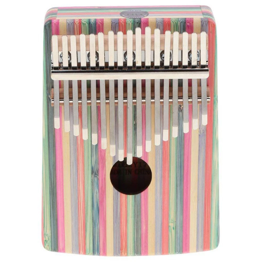 

Kalimba 17 Key Thumb Piano Finger Percussion for Children Music Toy Gift - pink Streamline Pattern