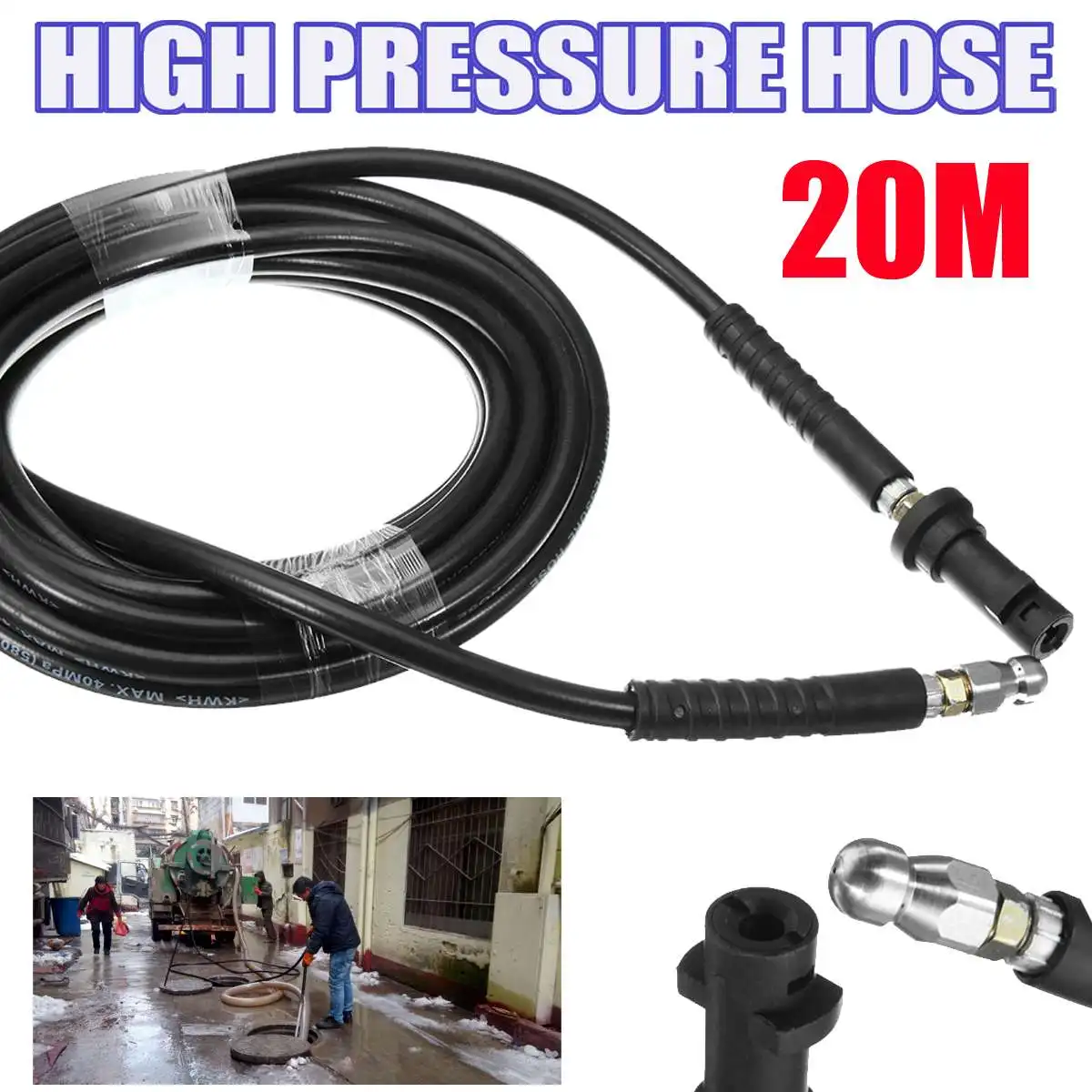 

New 5800PSI 20M High Pressure Hose Washer Cleaning Hose For Karcher K2 K3 K4 Car Washing Water Spray-gun