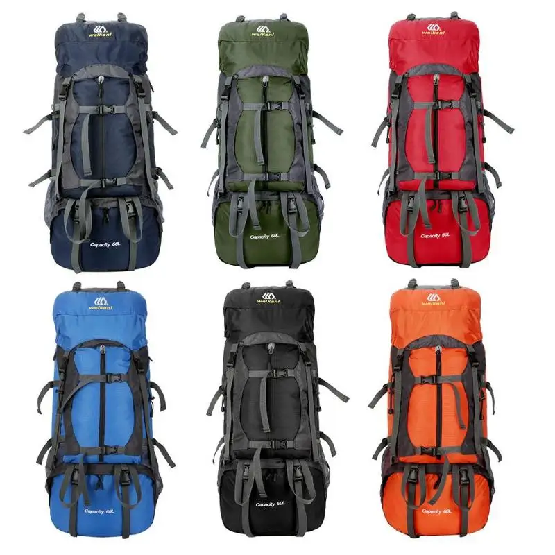 

WEIKANI 60L Waterproof Outdoor Softback Camping Hiking Climbing Unisex Travel Mountaineering Backpack bag nylon luggage bags