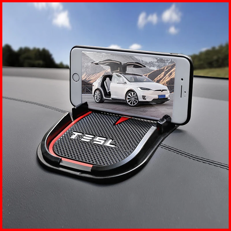 

pc Car Anti Slip Mat Sticky Pad with Logo Dashboard anti-slip mat phone key GPS holder Accessories for Tesla Model S Model X