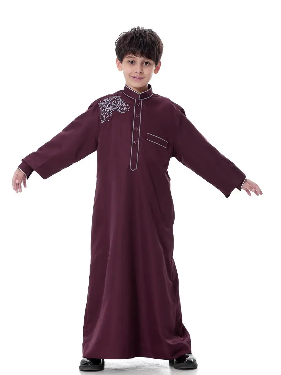 

Muslim Abaya Jubba Thobe for Boys Saudi Arabia Dubai Teenagers Long Robe Kids Islamic Clothing Ramadan Kaftan Middle East Caftan