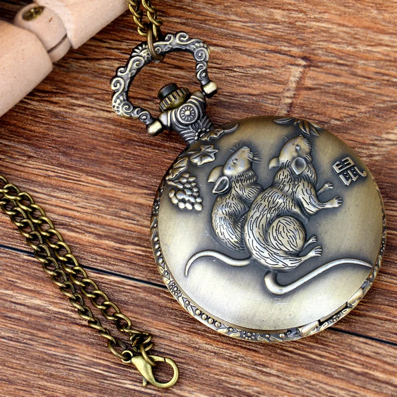 Pocket & Fob Watches Chinese Zodiac Animal Mouse Quartz Pocket Watches Vintage Fob Watches Gift for Men/Women Pocket & Fob Watches Chinese Zodiac Animal Mouse Quartz Pocket Watches Vintage Fob Watches Gift for Men/Women