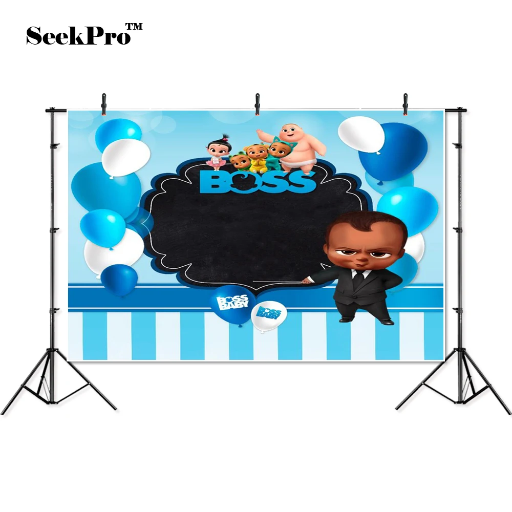 

thin vinyl happy birthday baby boss children balloon Banner Backgrounds Printed Professional Indoor Photographic studio Backdrop