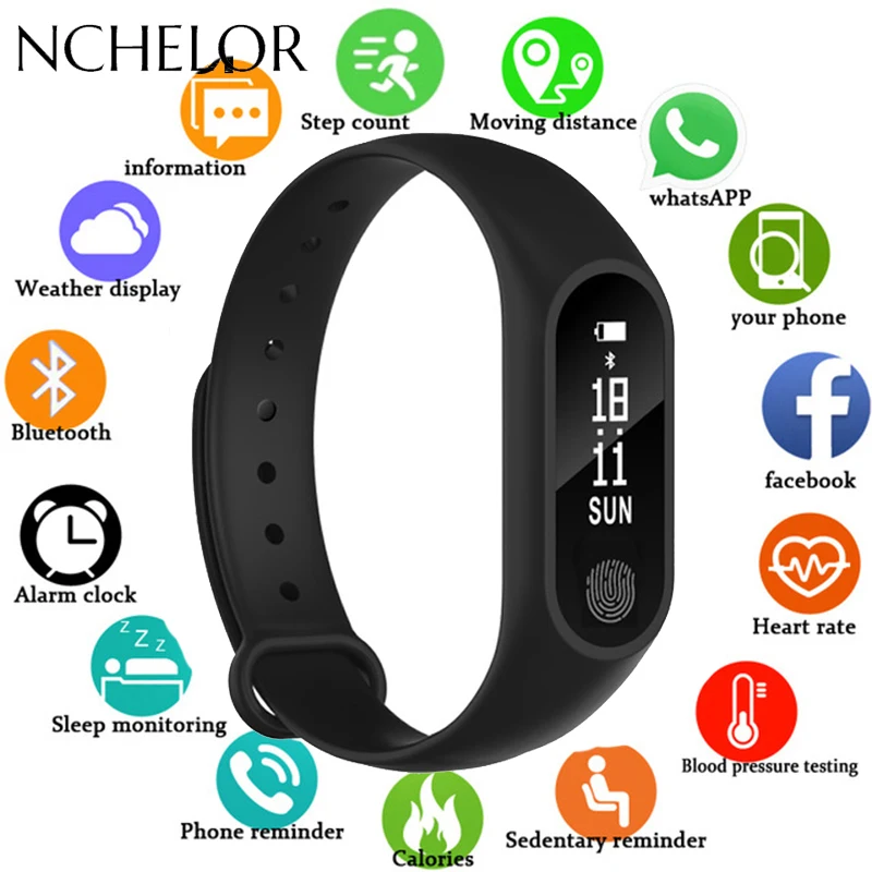 

NEW M3 Smart Sport Band with Heart Rate Monitor Calorie Sleep Tracking Fitness Watch for Men Women IP67 Waterproof M3 Bracelet