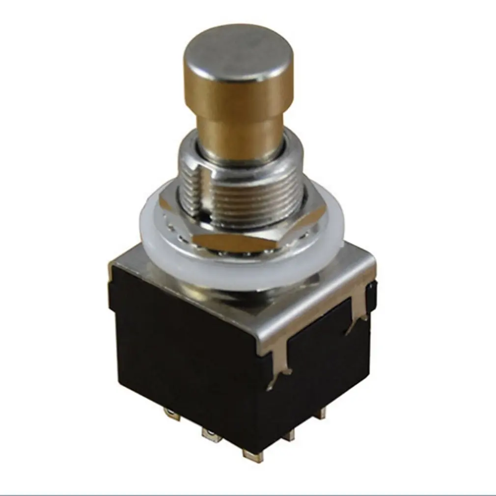 

Metal 3PDT Guitar Effects Pedal Switch Latching Stomp Push Button Accessory type maintained SPDT Guitar Stompbox Foot