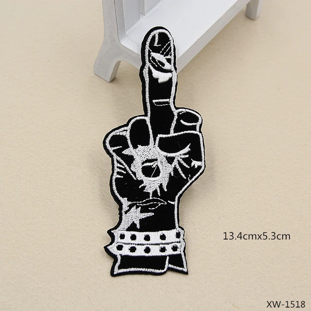 Punk Black Military Patch Embroidery ironing Clothes Patches for