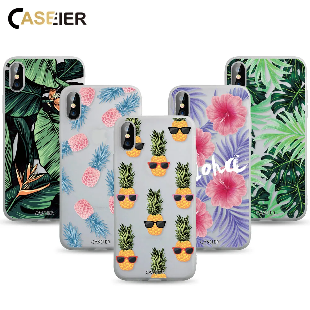CASEIER Модный летний чехол для телефона iPhone X XS MAX XR Ананасовый Узор 5 5S SE 6 6s 7 8 Plus Funda
