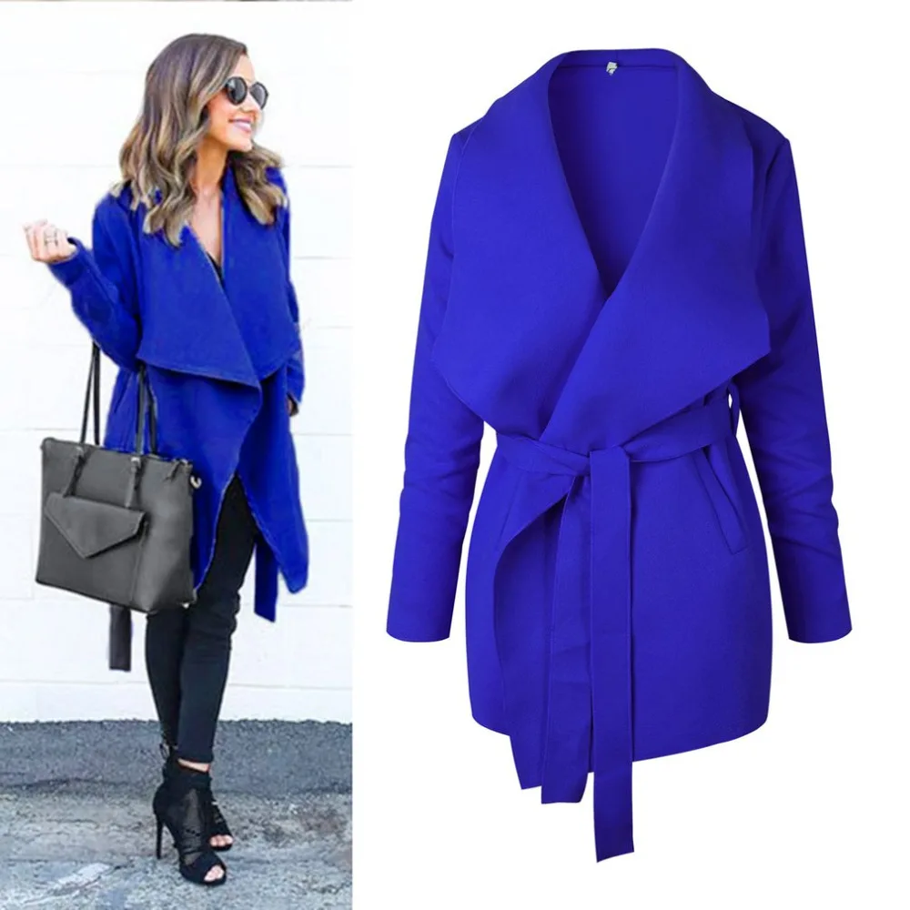 

2018 New Black Ruffle Warm Winter Coat Women Turndown Collar Long Coat Overcoat Female Casual Autumn Woolen Jacket With Belt