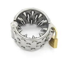 Stainless Steel 4 Rows Teeth Male Cock Ring Chastity Cage Penis Rings,Pendant Scrotum Testicle penis sleeve,Sex Toys For Men stainless steel cock scrotum bondage weight rings heavy type testicle stretcher pendant penis ring sex toys for men cock ring