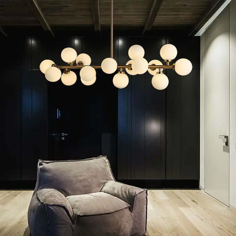  Nordic Modern Molecular Postmodern Loft Pendant Light Art Creative Magic Beans Branch Light Dining  - 32985875291