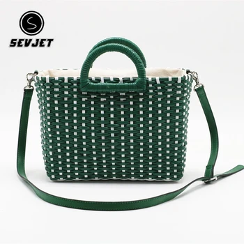 

Women Handbag Summer Beach Bag Rattan Woven Handmade Knitted Straw Large Capacity Totes Leather Women Shoulder Bag Bohemia New C