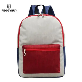 

Hit Color Unisex Travel Backpacks Canvas Preppy Style Shoulder School Bags Large Capacity Letter Shoulder Travel Bag