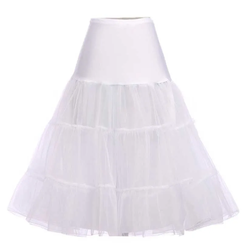 

Joineles Petticoat Skirt Retro Boneless Body wedding Gauze Solid Color Tutu Puff Women Skirt Vintage Swing Ball Gown Petticoat