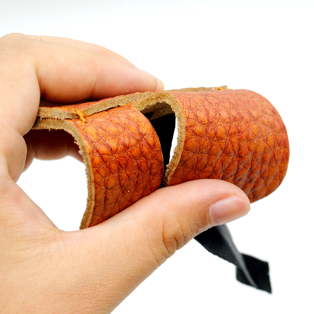 

Leather Archery Finger Guard Fingerstall Protection Pad Glove Tab Bow