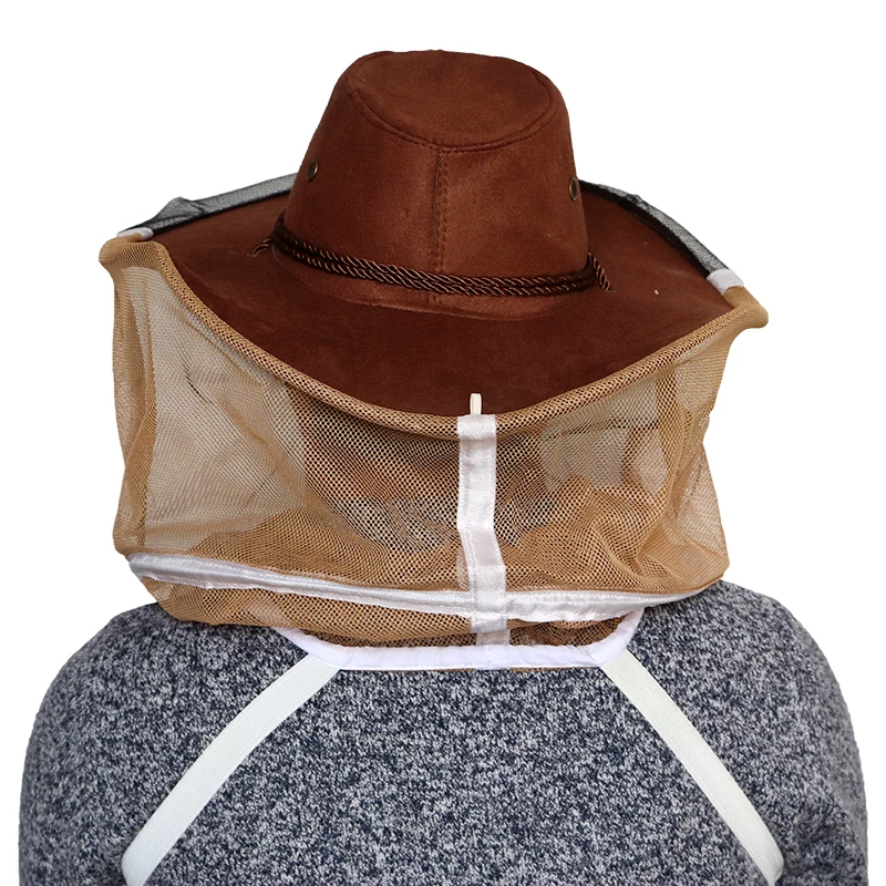 Beekeeper Protective Hat Cowboy Hat Mosquito Bee Net Veil Full Face Neck Cover Outdoor Bug Mesh Mask Head Protective Cap beekeeping hat,beekeeping gloves