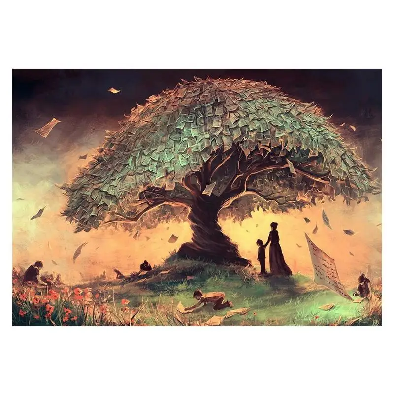 

5D DIY Full Drill Diamond Painting Tree Cross Stitch Embroidery Mosaic Kit Needlework Set Round Rhinestones Art Craft Home Decor