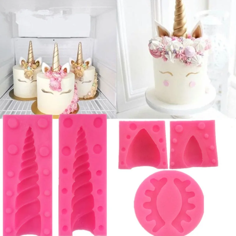 

3D Unicorn Chocolate Mould Baking Care Supplies Cake Decorating Tools Unicornio Shape Fondant Mold Gumpaste Moulds