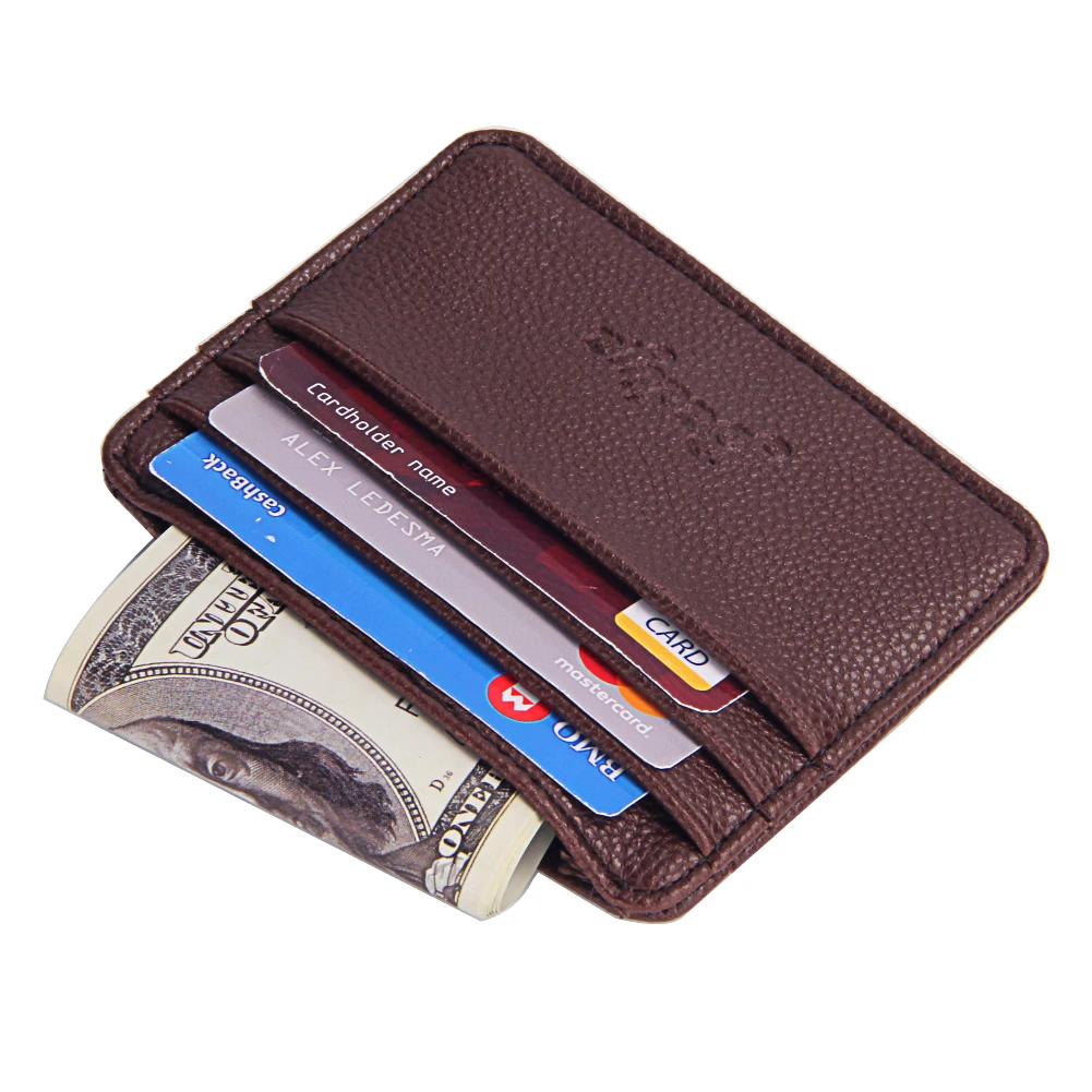 Мода тонкий банковские кредитные карты удостоверения личности чехол мешок держатель кошелек денег визитница