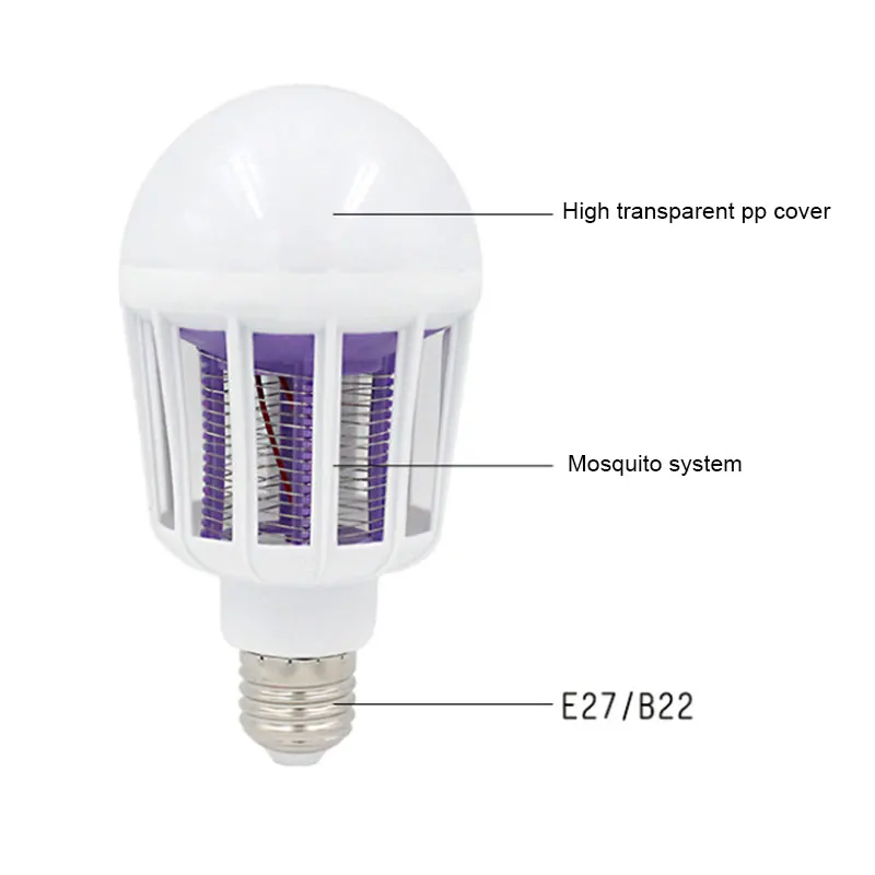 1 шт. 2 в 1 светодиодный Электрический светильник-ловушка от комаров E27 220 в электронный светодиодный ночник с защитой от насекомых