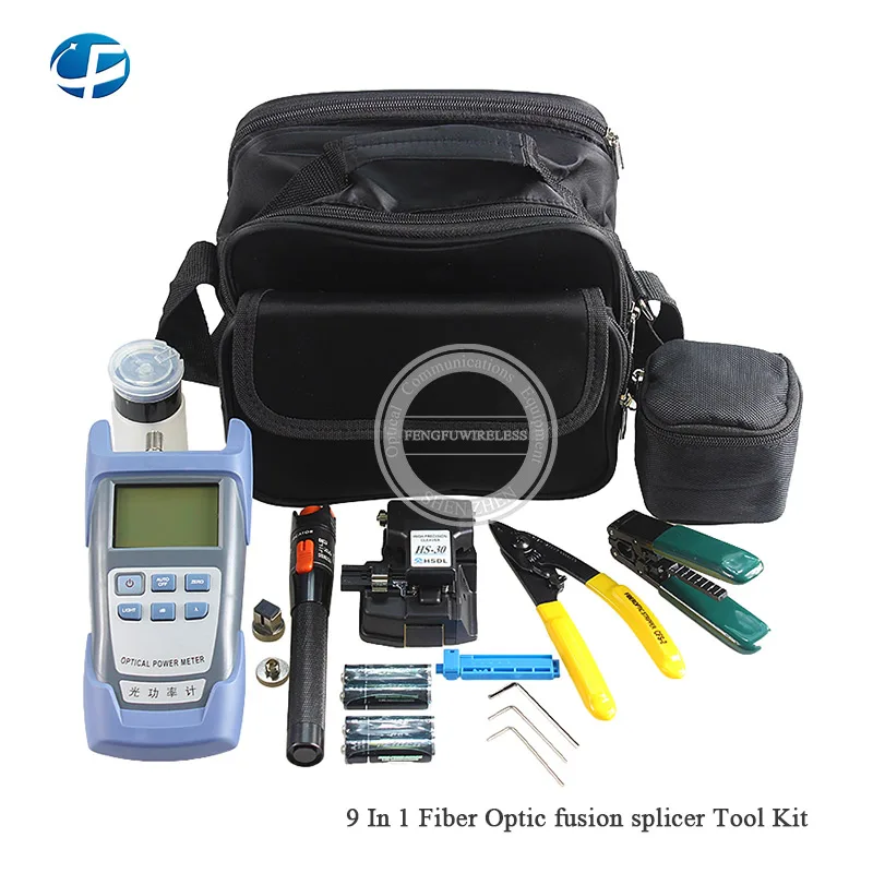 

FTTH 9-piece set Fiber tool Cleaver HS-30,Power Meter 70dBm~+10dBm,10MW Visual Fault Locator,Stripper CFS-2 & Plier For Miller