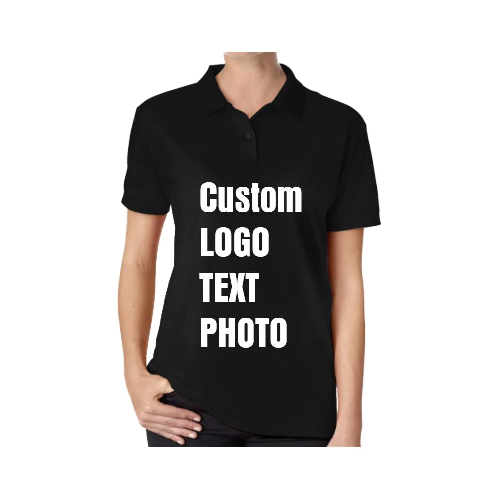 

Custom Women Summer Short Sleeve Polo Shirt Print LOGO/TEXT/PHOTO
