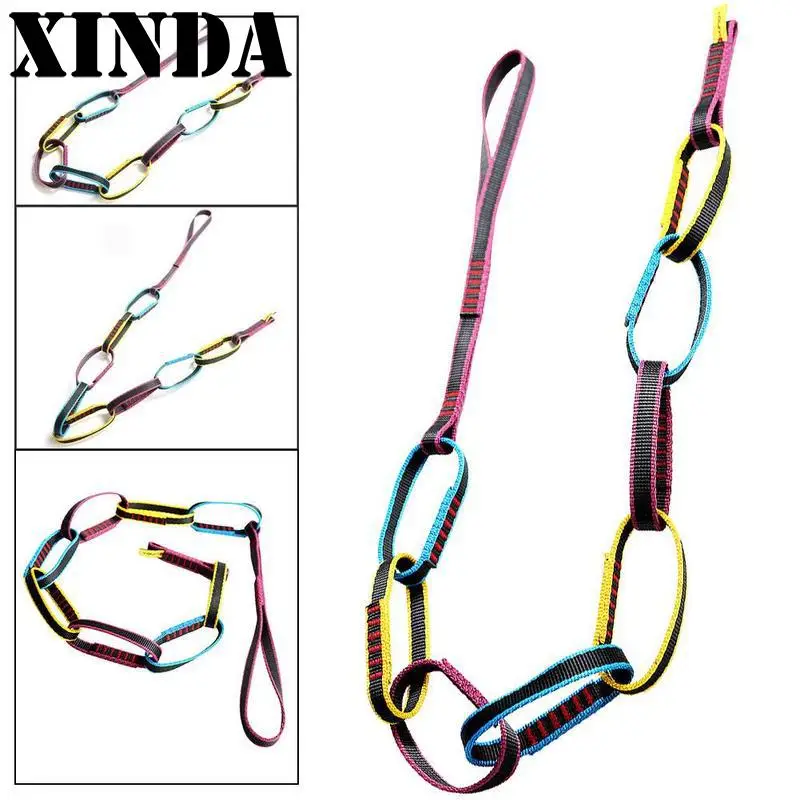

Outdoor Climbing Equipment Downhill Forming Ring Sling Daisy Chain Daisy Rope Camping Hiking Survival Kit Silver PYY6940