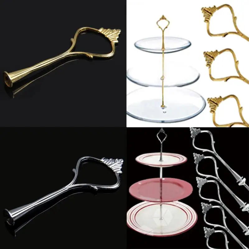 

5 Set of 3 Tier Three Layers Cake Plate Stand Holder Crown Metal Rod Pretty Kitchen Bakeware Tools Kitchen Accessories Gadgets