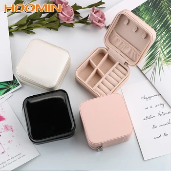 

Women Cosmetic Casket Portable Jewelry Case Packaging Jewelry Box Gift Leather Makeup Organizer Travel Earrings Storage Box