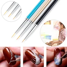 3 шт./компл., файнлайнер, набор нейлоновых волосяных с акриловыми ручками для ногтей Краски щетка для школы художник Акварельная акриловые Краски ing кисти товары для рукоделия