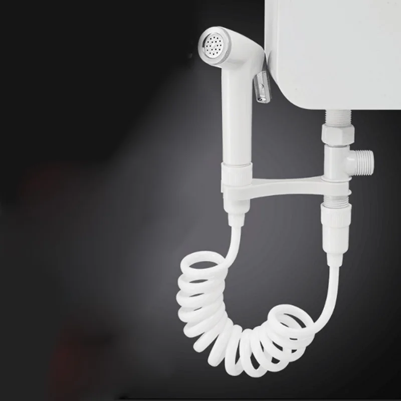

Toilet Bidet Nozzle Shower Head Wall Bracket Hose Angle Valve Cleaning Shattaf