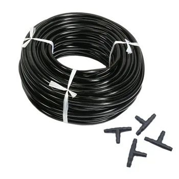 

20m 4/7mm Hose Garden Water Micro Irrigation Pipe With 10 Pcs Tee Connectors Gardening Lawn Agriculture Sprinking Drip Tube