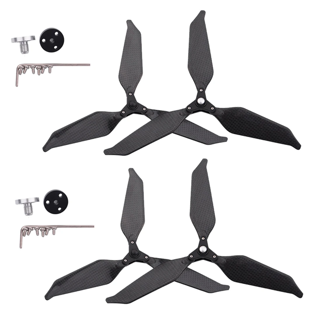 2Pairs 9455S Propeller 3 Blade Prop Noise Reduction Folding Carbon