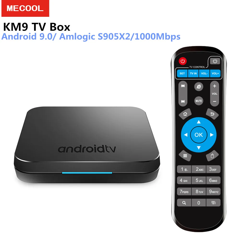 

MECOOL KM9 Android 9.0 TV Box Amlogic S905X2 DDR4 4GB RAM 32GB/64GB ROM 2.4GHz 5.0GHz WiFi BT4.0 1000Mbps Support 4K H.265