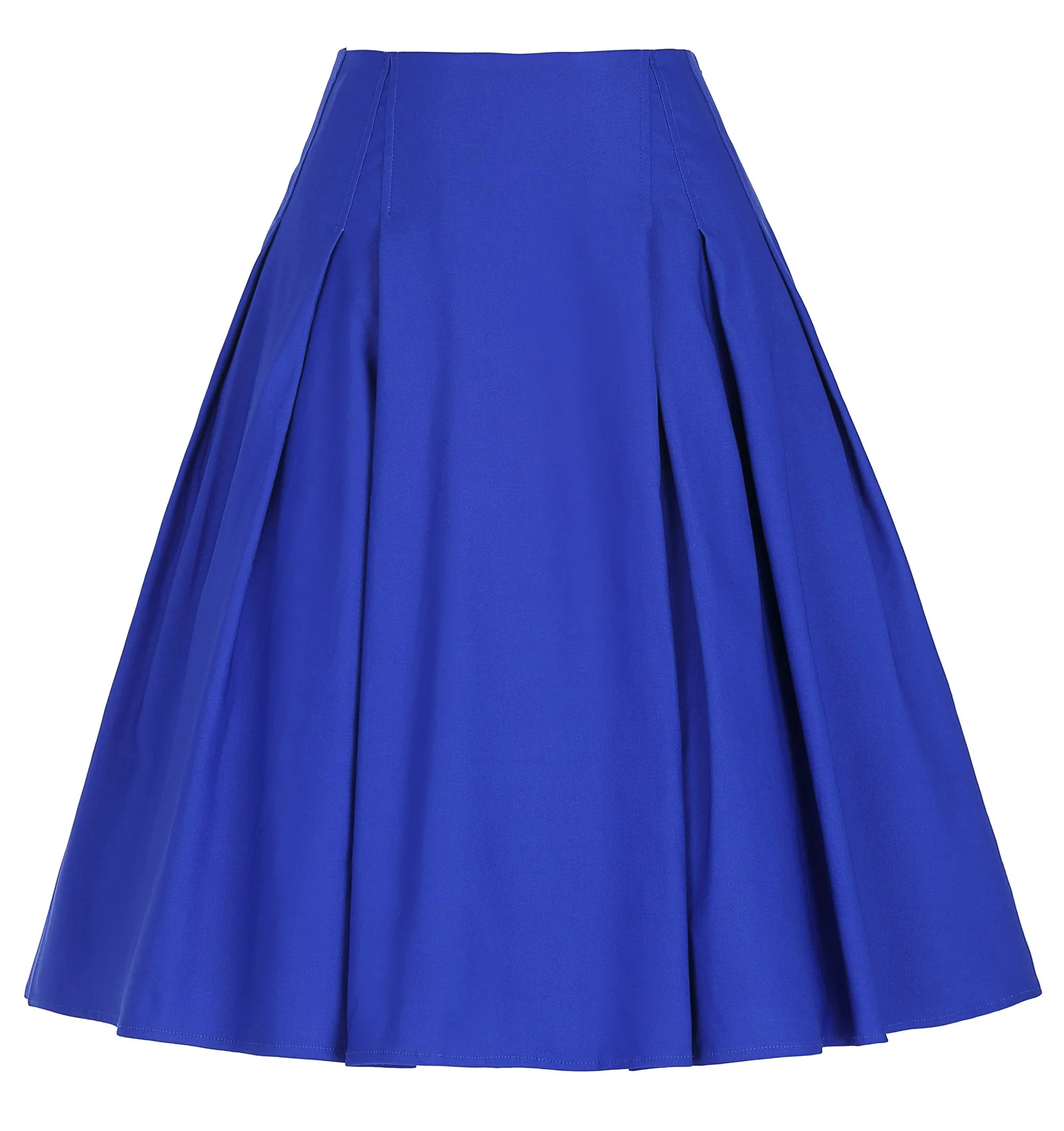 

Womens Vintage Stretchy Waist A-Line Swing Short Spared Pleated Skater Skirt