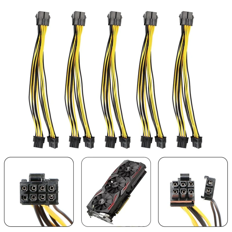 (5 штук в партии) PCI E 8 pin до 2x6 + 2 Мощность разветвитель кабеля PCIE Express 5X| |