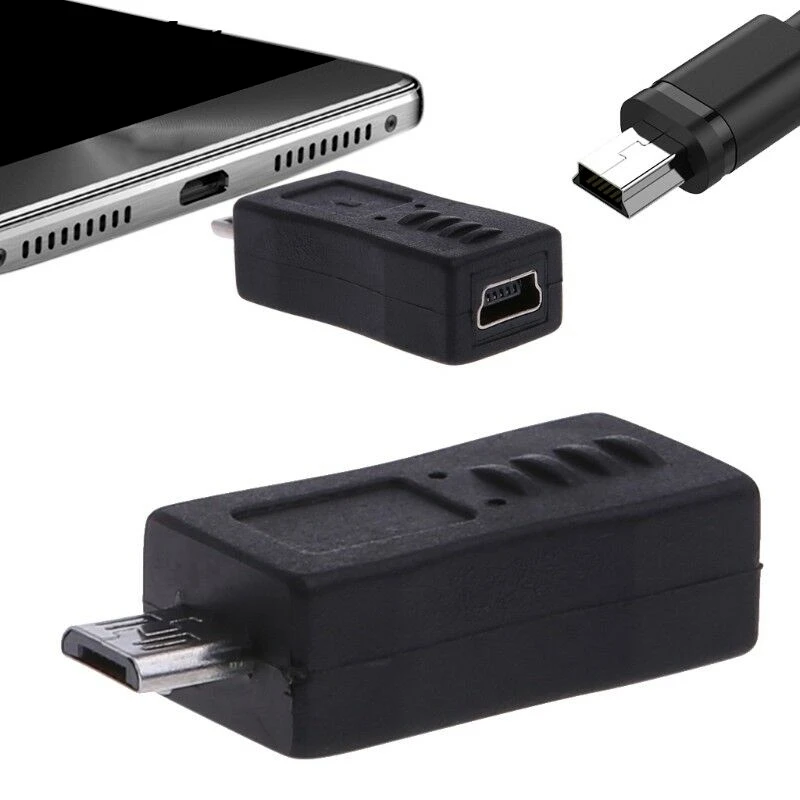 

Micro USB Male To Mini USB Female Adapter Connector For Android Smart Phone MP3 MP4