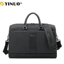 YINUO мужской портфель для ноутбука 15 дюймов, вместительная сумка для ноутбука, водонепроницаемая деловая сумка Shoudler, съемный ремень, сумка