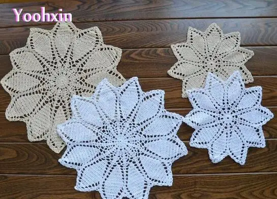 

HOT Handmade Cotton Lace Placemat Cup Coaster Pot Mug Holder Kitchen Table Place Mat Cloth Crochet Drink Coffee Doily Decoration