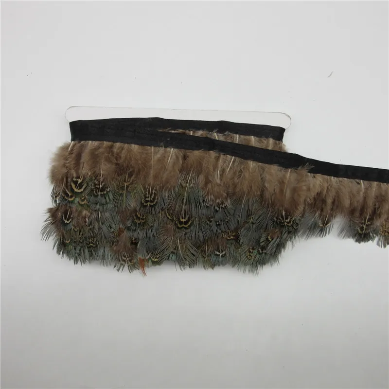 YOYUE натуральный перья фазана планки лента с бахромой отделка с атласной лентой Швейные ремесла костюмы декоративные Шлейфы