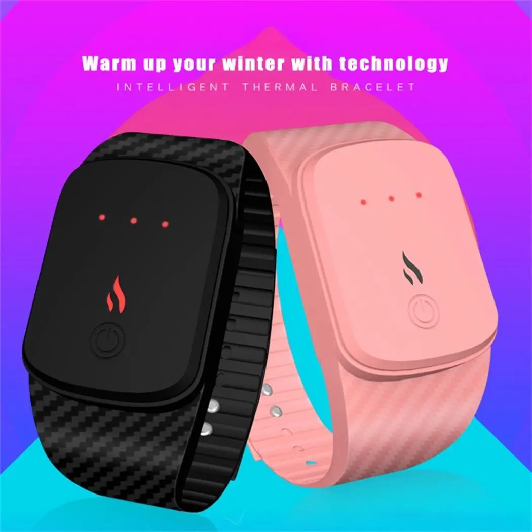 

New Smart Watch USB Charging Temperature Control Smart Warm Cable Stylish design with distinctive look. 5W Bracelet Pink Black