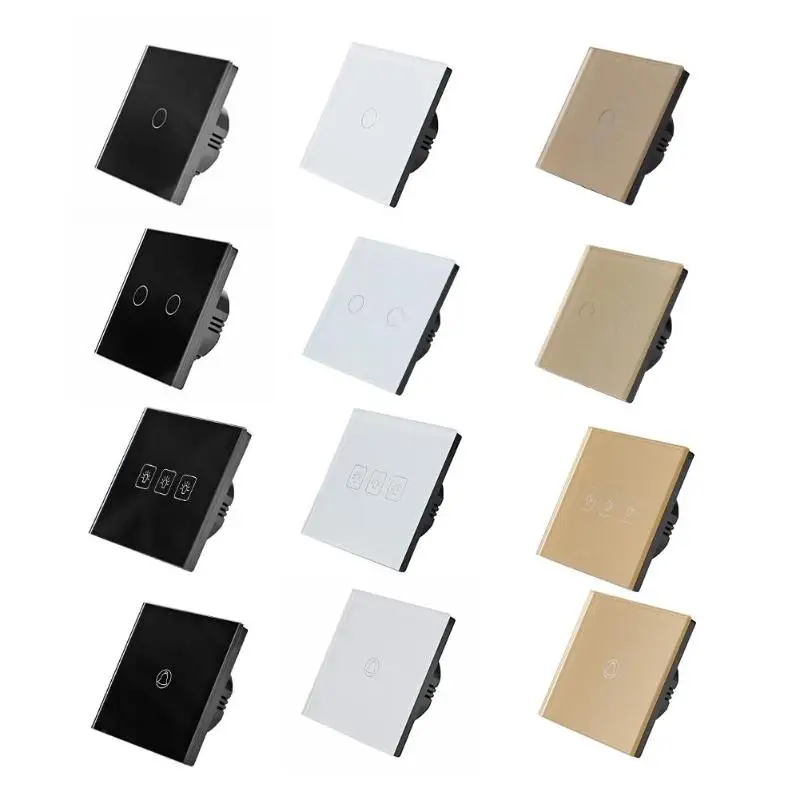 

Bathroom Kitchen Ceiling Lamp Wall Touch Switch Crystal Glass Panel Switch