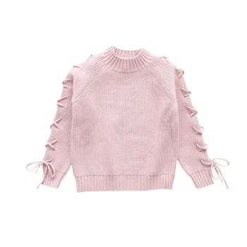 

6-14 yrs teenage girls sweater 2019 new winter clothes kids cute knit bow thick warm pullover autumn pink brown long sleeve tops