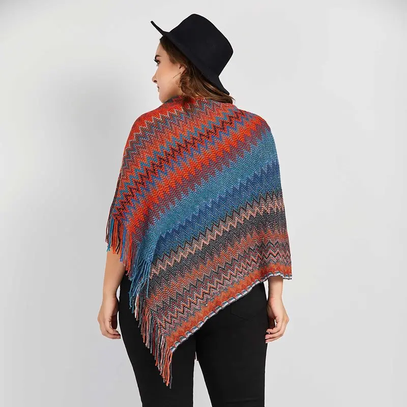Женские кейпы повседневное Boho элегантный красный в этническом стиле плюс