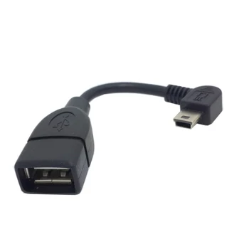 

10pcs/lot CY USB2.0 A Female to Mini USB-B 5Pin Male Right Angled 90 degree OTG Host cable